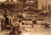 Leon Lhermitte Washerwoman in Laundry oil painting